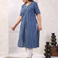 Janasya Dark Cotton Geometric Straight Kurta - Swadesiicart