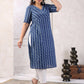 Janasya Dark Cotton Geometric Straight Kurta - Swadesiicart