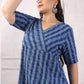 Janasya Dark Cotton Geometric Straight Kurta - Swadesiicart