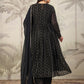 Janasya Dark Georgette Foil Print Anarkali Kurta Set | Swadesiicart