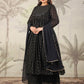 Janasya Dark Georgette Foil Print Anarkali Kurta Set | Swadesiicart