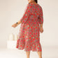 Janasya Bright Cotton Floral Flared Dress | Swadesiicart
