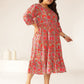 Janasya Bright Cotton Floral Flared Dress | Swadesiicart