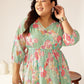 Janasya Bright Cotton Floral A-Line Dress | Swadesiicart