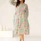 Janasya Bright Cotton Floral A-Line Dress | Swadesiicart