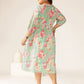 Janasya Bright Cotton Floral A-Line Dress | Swadesiicart