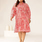 Janasya Bright Cotton Floral A-Line Dress | Swadesiicart