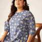 Janasya Bright Cotton Floral Fit & Flare Dress | Swadesiicart
