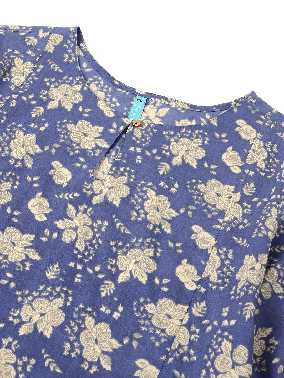 Janasya Bright Cotton Floral Fit & Flare Dress | Swadesiicart