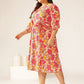 Janasya Bright Cotton Floral A-Line Dress | Swadesiicart