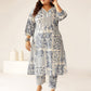 Janasya Light Cotton Floral A-Line Kurta Set | Swadesiicart