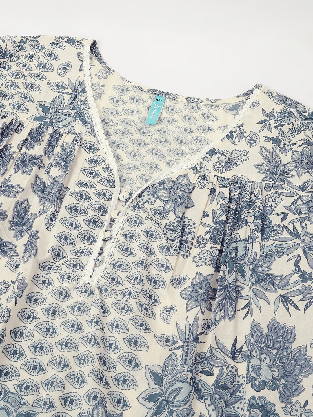 Janasya Light Cotton Floral A-Line Kurta Set | Swadesiicart