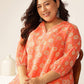 Janasya Bright Georgette Floral A-Line Tunic | Swadesiicart