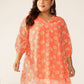 Janasya Bright Georgette Floral A-Line Tunic | Swadesiicart