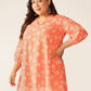 Janasya Bright Georgette Floral A-Line Tunic | Swadesiicart