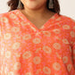 Janasya Bright Georgette Floral A-Line Tunic | Swadesiicart