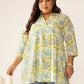 Janasya Light Cotton Floral A-Line Tunic | Swadesiicart