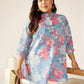 Janasya Bright Cotton Floral A-Line Tunic | Swadesiicart