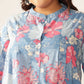 Janasya Bright Cotton Floral A-Line Tunic | Swadesiicart