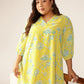Janasya Bright Georgette Floral A-Line Tunic | Swadesiicart