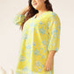 Janasya Bright Georgette Floral A-Line Tunic | Swadesiicart