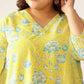 Janasya Bright Georgette Floral A-Line Tunic | Swadesiicart