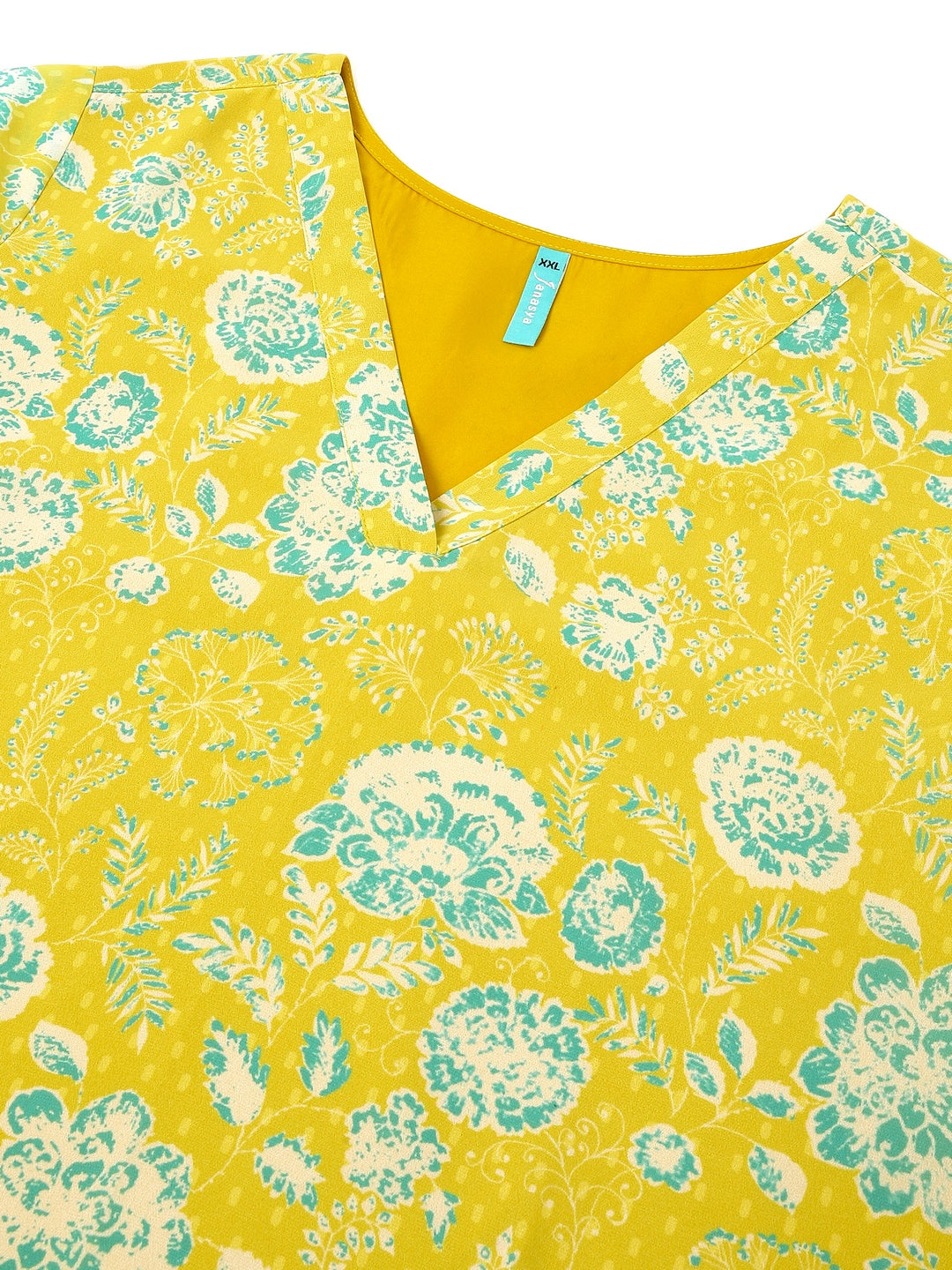 Janasya Bright Georgette Floral A-Line Tunic | Swadesiicart