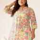 Janasya Bright Cotton Floral A-Line Tunic | Swadesiicart