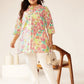 Janasya Bright Cotton Floral A-Line Tunic | Swadesiicart
