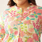 Janasya Bright Cotton Floral A-Line Tunic | Swadesiicart