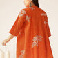 Janasya Dark Cotton Floral A-Line Tunic - Swadesiicart