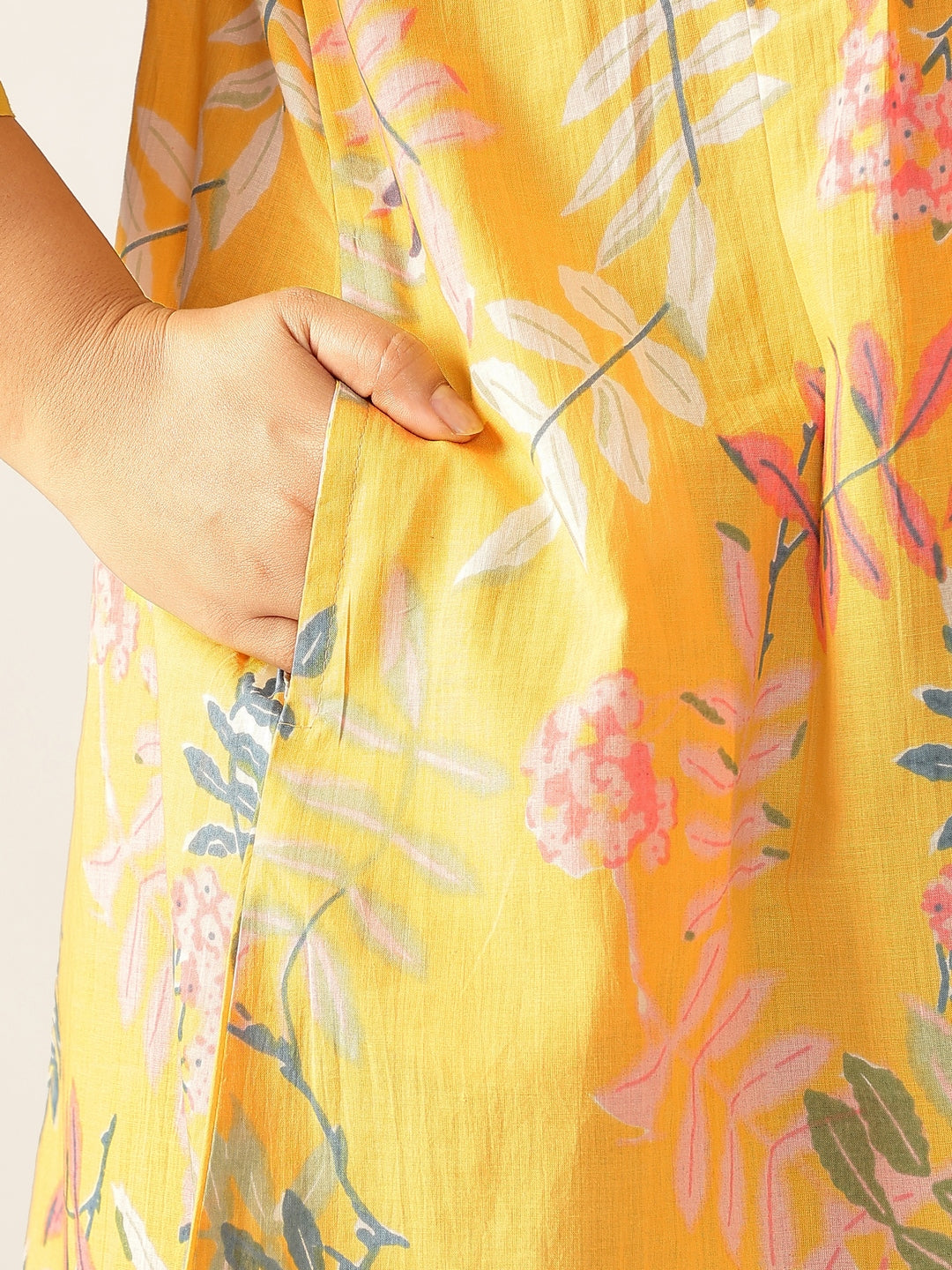 Janasya Light Cotton Tropical A-Line Tunic - Swadesiicart