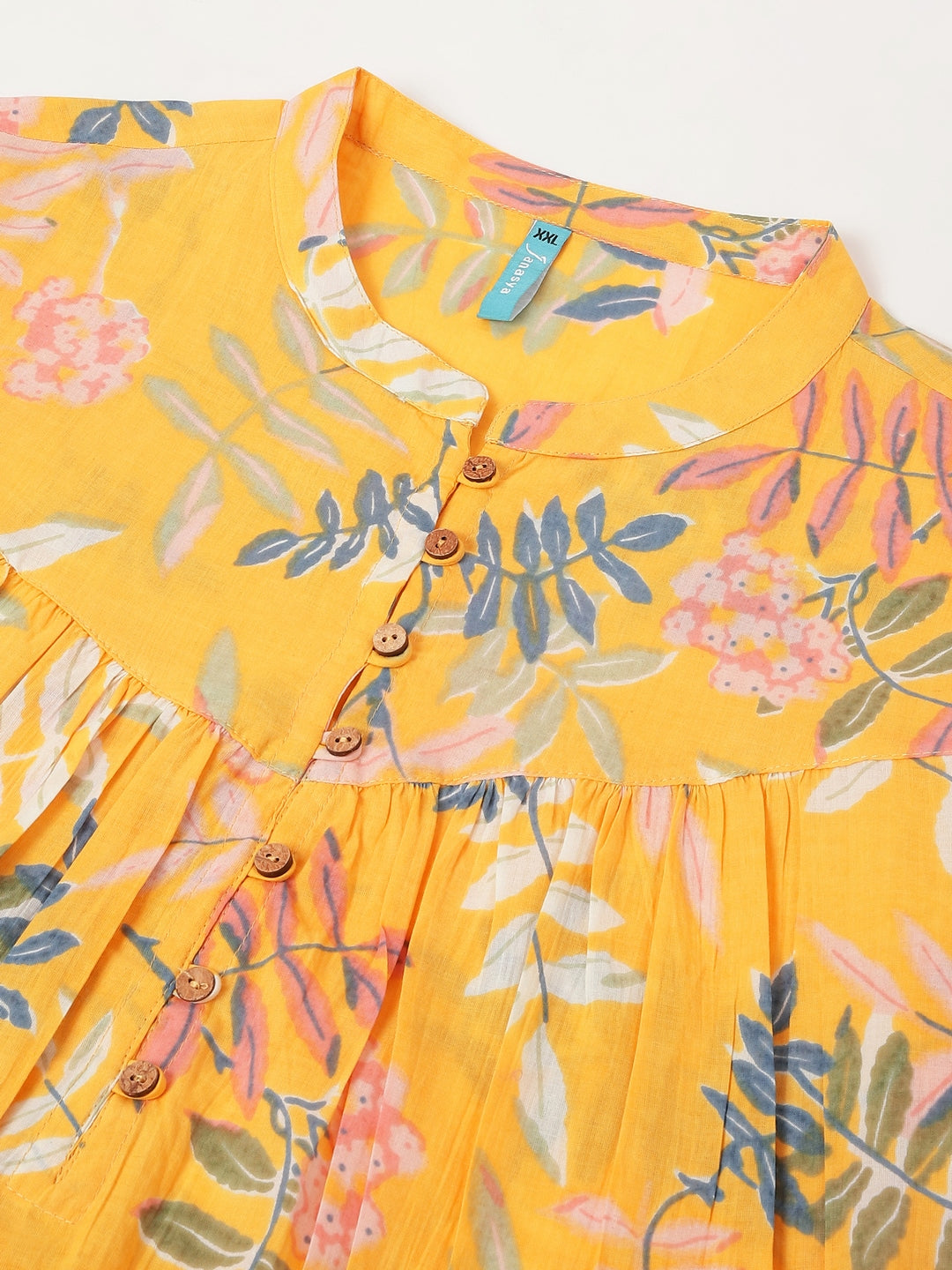 Janasya Light Cotton Tropical A-Line Tunic - Swadesiicart