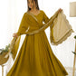 Joban Fashion Mehndi Kurta Set Chanderi Sequence Embroidery Work - Swadesiicart