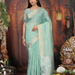 Shree Shyam Fashion Organza Rama Green Saree