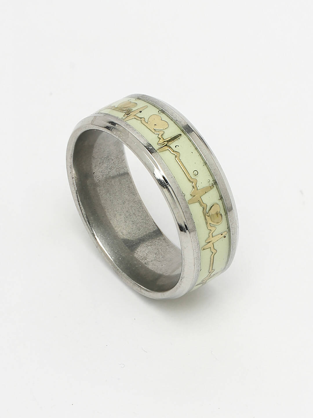 NVR Men's Rhodium-Plated Silver-Toned Stainless Steel Finger Ring - Swadesiicart