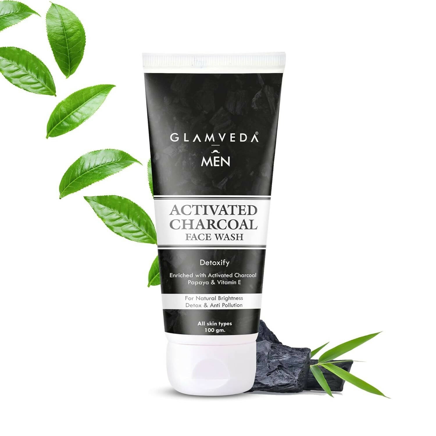 Glamveda Activated Charcoal Detox Face Wash - Swadesiicart
