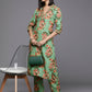 Ahalyaa Women's Traditional wear Kurta Set - Green | Swadesiicart