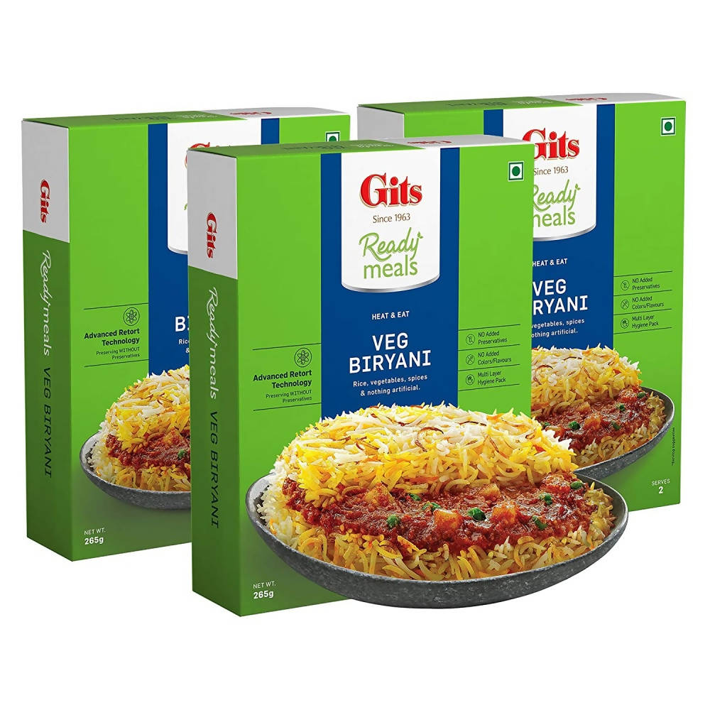Gits Ready Meals Heat & Eat Veg Biryani - Swadesiicart