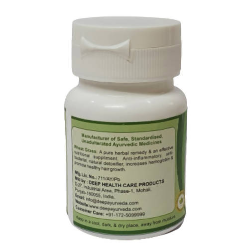 Deep Ayurveda Wheat Grass 500mg Veg Capsules - Swadesiicart
