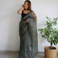 Vamsee Vika 9Mm Grey Organza Saree - Swadesiicart