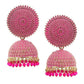 Mominos Fashion Joharkamal Gold-Polished Meenakari Jhumkas For Women & Girls (Magenta) - Swadesiicart
