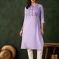 Sangria Embroidered Pure Cotton Straight Kurta - Swadesiicart