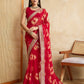 Ai Fashion Red Georgette Bandhani Print Party Wear Saree