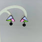Terracotta Triangle Ear Studs With Drops
