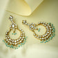 Nuyug 22K Gold-Plated Kundan Stone Studded & Pearl Beaded Chandbalis | Swadesiicart