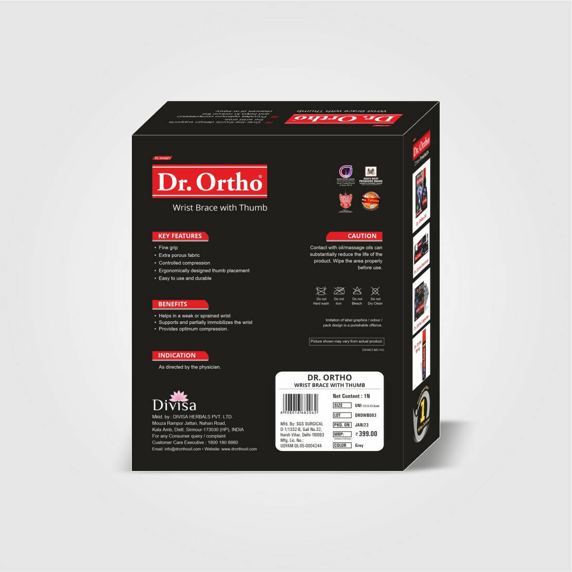 Dr. Ortho Wrist Brace with Thumb - Swadesiicart