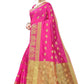 Vamika Banarasi Jacquard Weaving Pink Saree | Swadesiicart