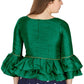 Aastha Fashion Women's Green Art Silk Bell Sleeves attire with Poly Cotton Lining Blouse