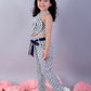 Lil Drama Jaipur Girls White Printed Top with Printed Pant Co-ordinate Set - Swadesiicart